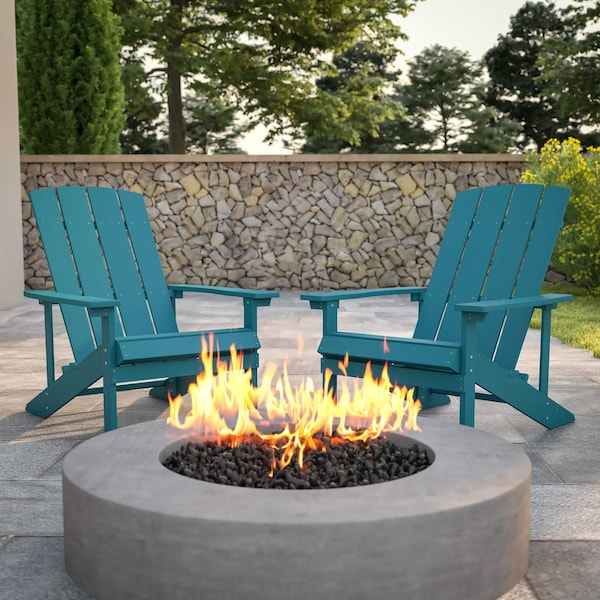 Flash Furniture Charlestown All-Weather Poly Resin Wood Adirondack Chairs in Sea Foam, PK2 2-JJ-C14501-SFM-GG - main